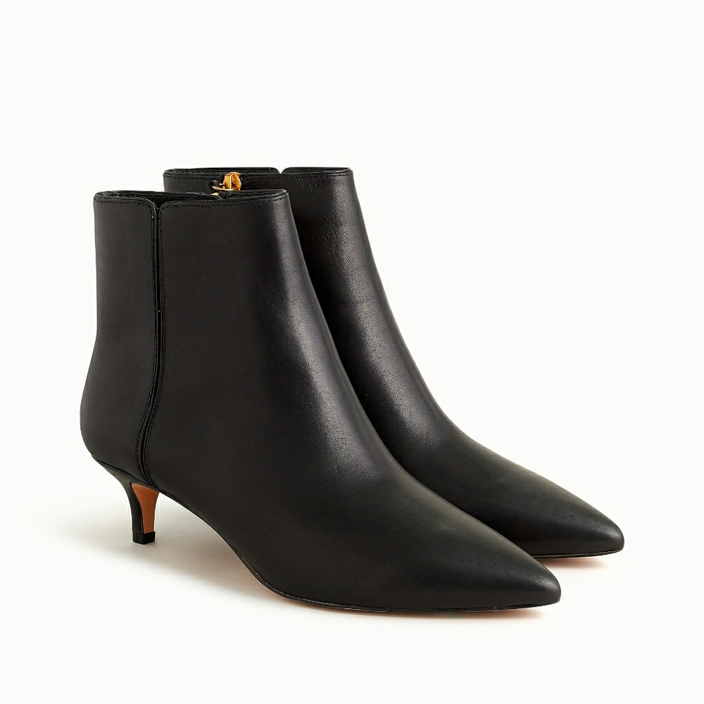 🆕️ J Crew Fiona Kitten-heel Ankle Boots Leather - Picture 1 of 2